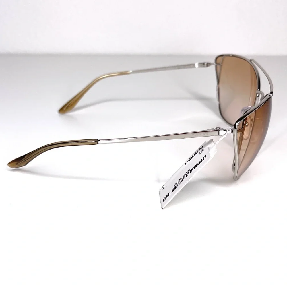 PRADA Sunglasses NEW PR 65VS-1BC232 Silver / Pink Gradient Orange NEW - Picture 10 of 13